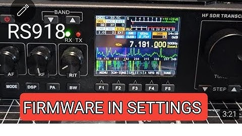 RS918 HF SDR Transceiver - Look up Firmware (You can turn it on & off)
