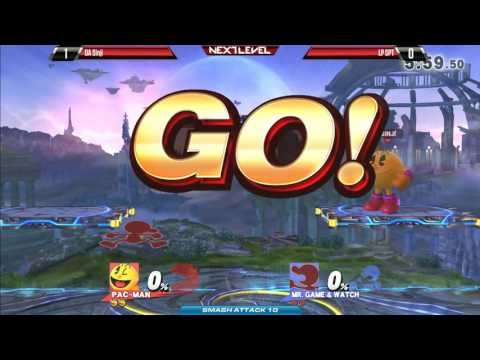 Smash Attack 10 Arcadian - DA Sinji (Pac-Man) vs LP SPT (Mr Game & Watch) [720P60FPS]