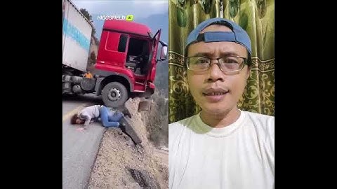 Truck driver jumps out seconds before landslide sends rig into ravine #truck #car #crash #ai