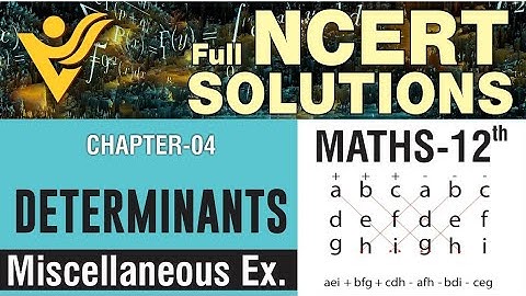NCERT 12th Maths | Chapter - 4 Ex - Miscellaneous | Determinants | Full Solutions