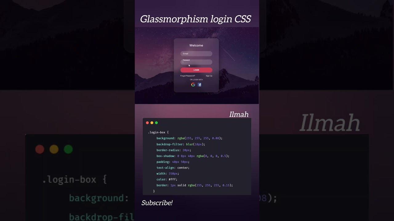 Modern login form made with only HTML & CSS – Transparent Login Form | 