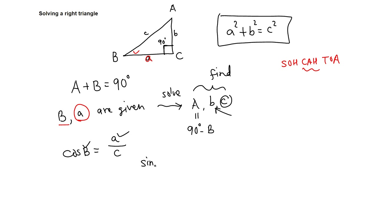 right angle trigonometry problem solving