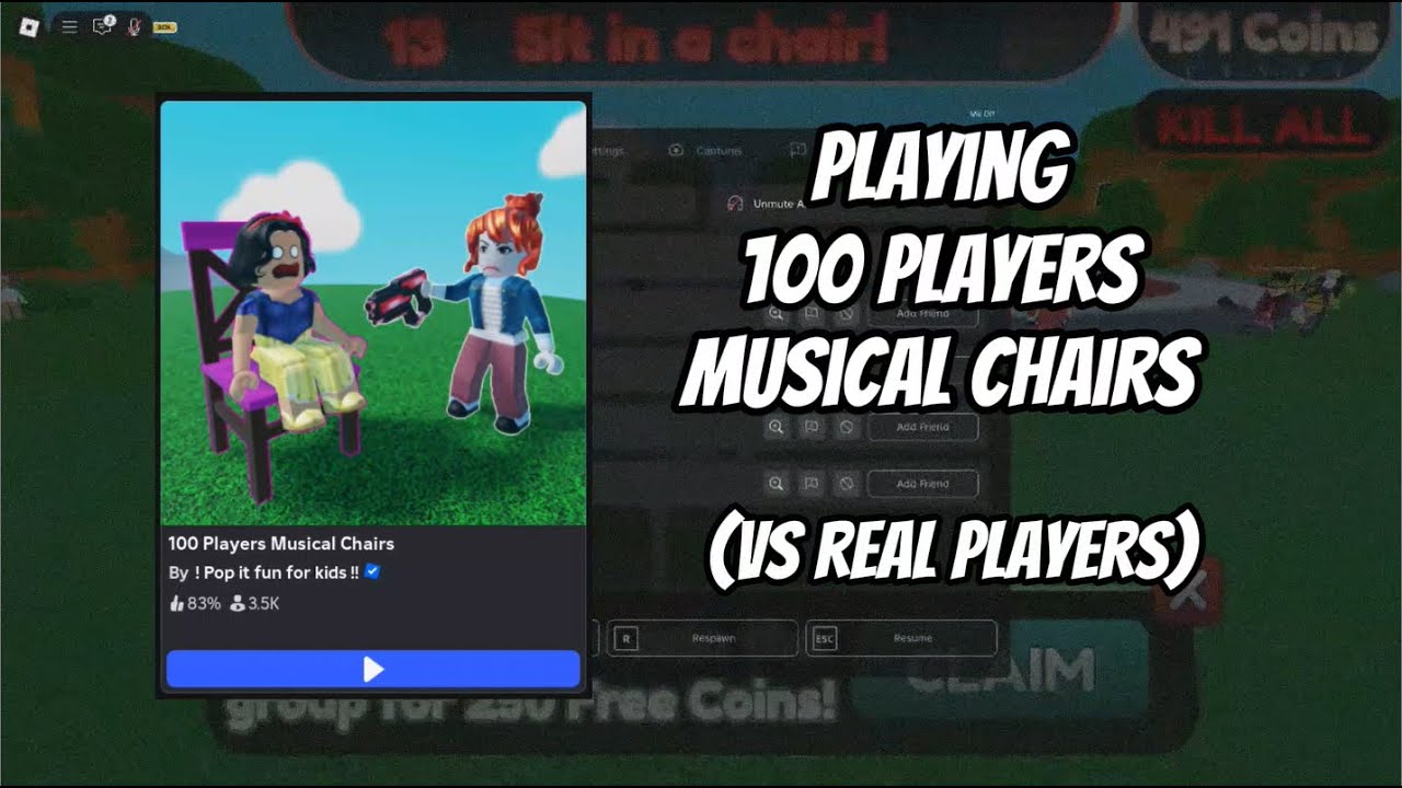100 Players Musical Chairs Gameplay Roblox (PC) YouTube