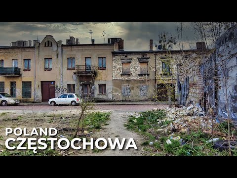 【4K】The Most Depressing District in Poland, Częstochowa, Old Town