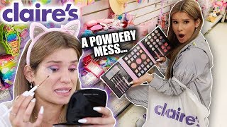 FULL FACE Using CLAIRE'S MAKEUP! (KIDS Makeup Challenge)