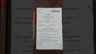 B.a 5th Sem. English (Classical Literature and History of English Literature)Code:A040501T