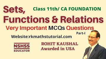 Very Imp. MCQs of Sets, Functions and Relations Part-I_CA Foundation_ Class 11th |R.K.Sir