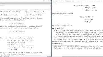 Lecture 17 Linear transformations (isomorphism, matrix representation)