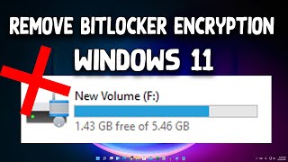 How To Remove/Disable BITLOCKER ENCRYPTION In Windows 11