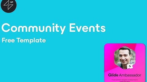 Community Events - Glide Pages Template