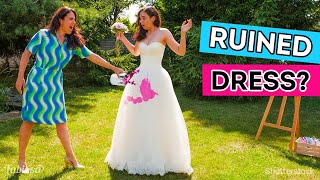 Crazy Wedding Dress Transformation How To Save Ruined Dress
