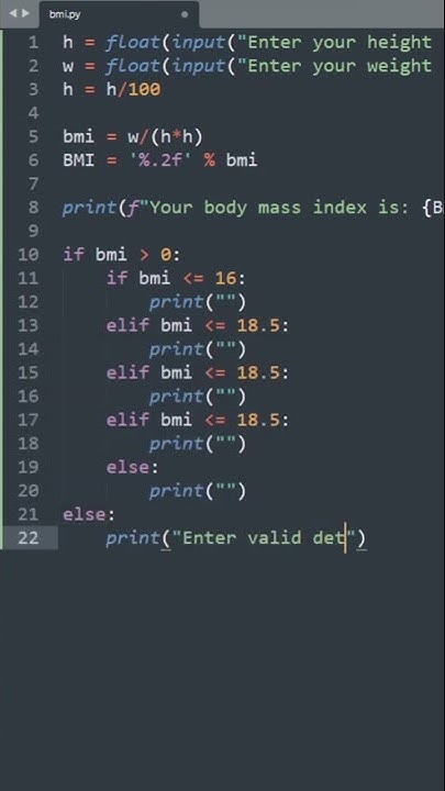 EASIEST WAY to CREATE BMI CALCULATOR with Python! (tutorial) # ...