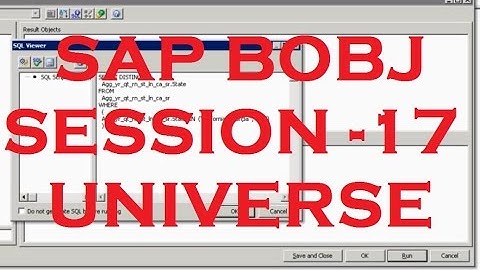 Universe - Part - 10 - Creating Filters - SAP Business Objects Tutorial (BOBJ) 4.0 - Session - 17