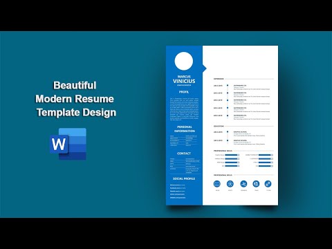 Beautiful Modern Resume Template Design In Microsoft Word Document