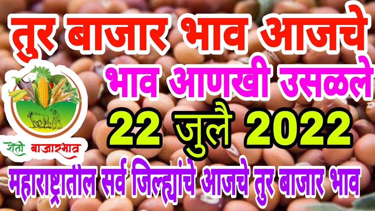 22 जुलै 2022 बाजार भाव वाढले आजचा तुरीचा बाजार भाव, today tur market rate, tur market rate YouTube