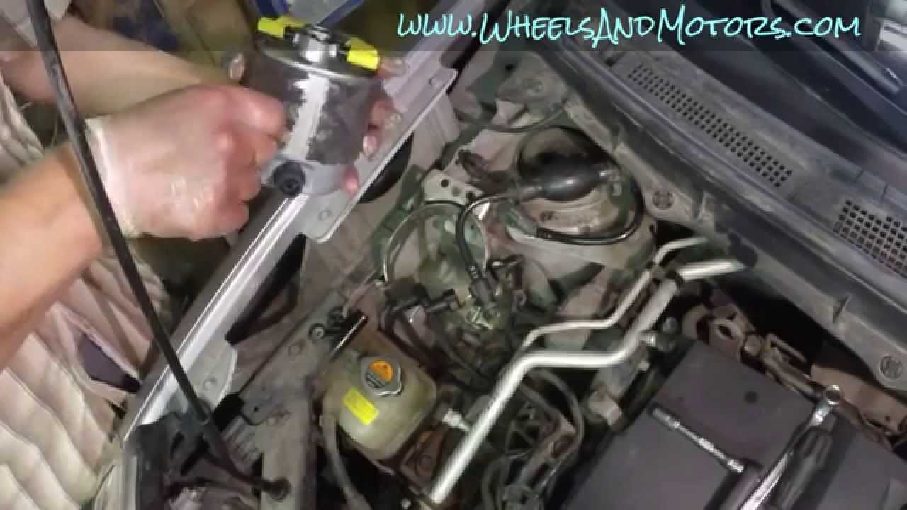 How to replace fuel filter for Nissan X-Trail T31 (diesel ... ford explorer water pump diagram 