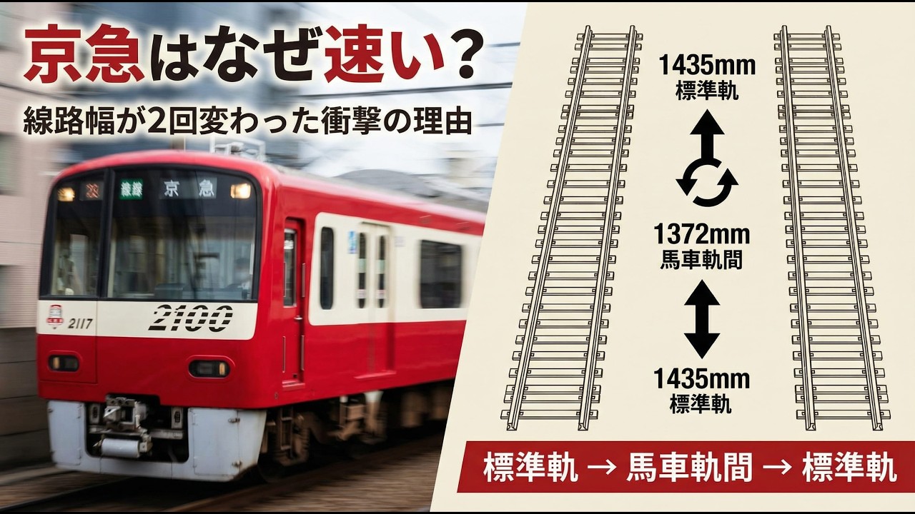 【なぜ京急は標準軌なのか】2回も線路幅を変えた鉄道の“異常な歴史”｜京急はなぜ速くなった？