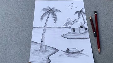 vẽ tranh phong cảnh bằng bút chì | How to draw scenery with pencil