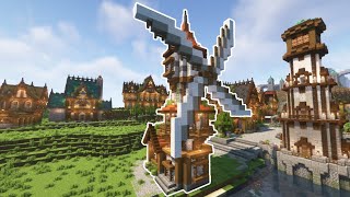 Minecraft | How to build a Medieval Windmill | Tutorial