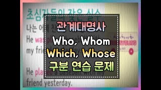 세가영 119 - 주격, 목적격, 소유격 관계 대명사 구분 연습#WHICH#WHO#THAT#WHOSE