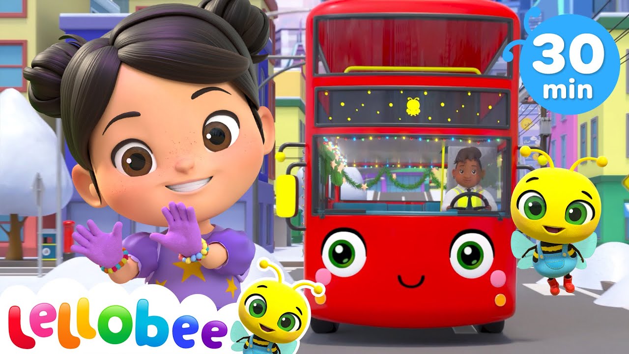 The Red Bus Holidays Lellobee 🚌Wheels on the BUS Songs! 🚌Nursery Rhymes for Kids YouTube