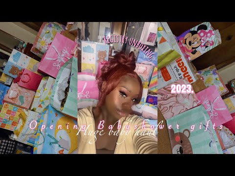 Opening my BABY SHOWER gifts | hugeeee baby haul | Okayliyah