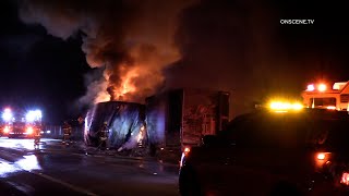 HESPERIA Semi Truck Fire Sig Alert