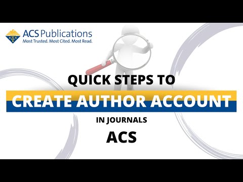 ✔✔ Quick steps to create author account in Journal - ACS Publisher ✔✔