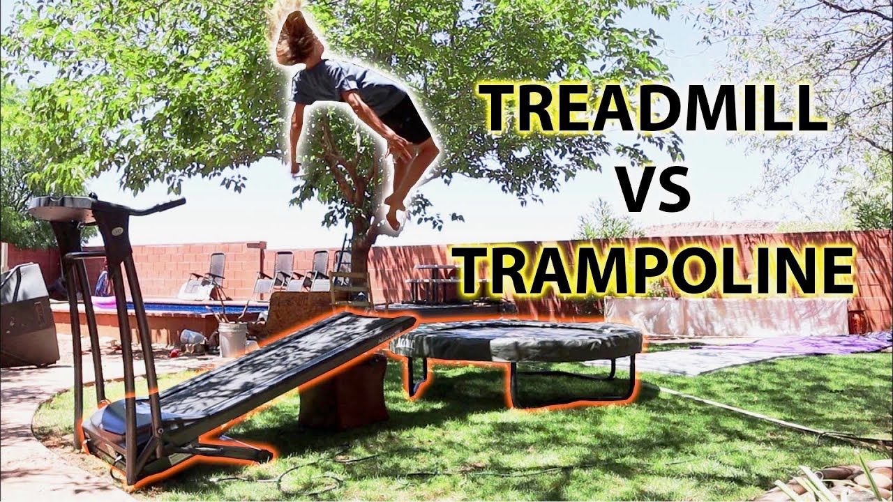 TREADMILL VS TRAMPOLINE (insane flips) YouTube