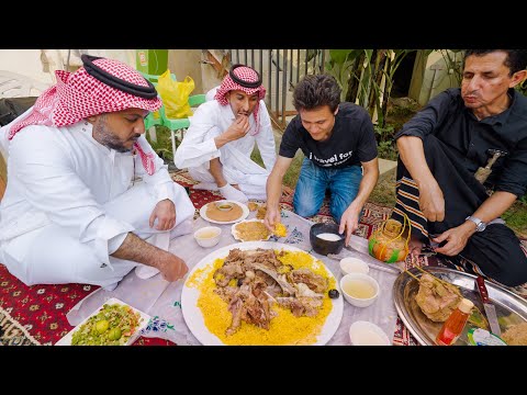 Unseen SAUDI ARABIA Village Food!! Whole Goat RICE PLATTER in Jazan (Yemen Border)!!