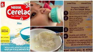 How to make Rice Cerelac | how to prepare and feed Nestle  Cerelac for 6month baby | cerelac