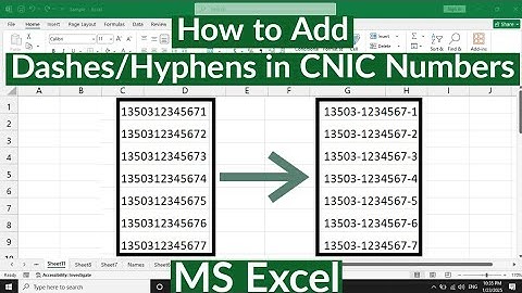 How to Insert Hyphen in CNIC Numbers at Once in MS Excel | Insert Dashes in CNIC Numbers in MS Excel