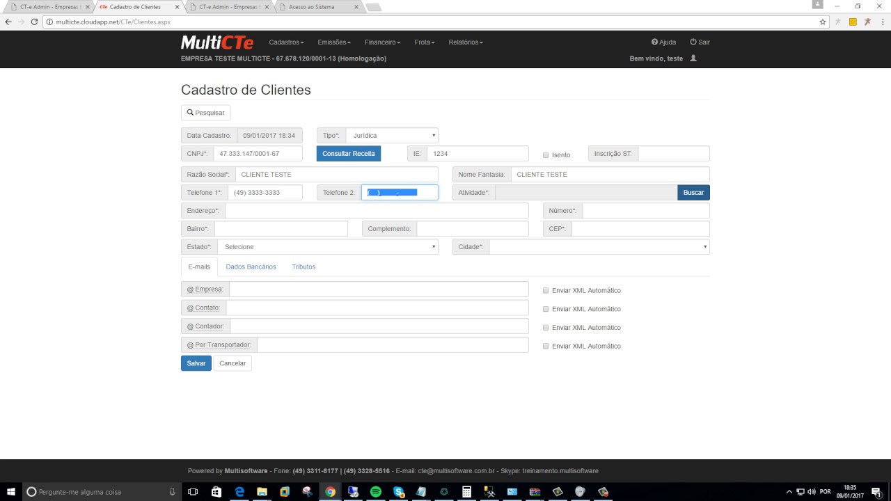 Multicte Cadastro de Clientes MultiCTe - YouTube