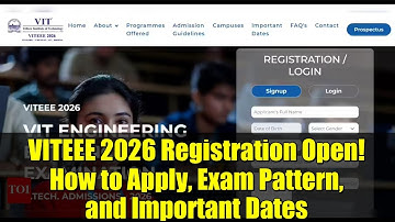 VITEEE 2026 Registration Open! How to Apply, Exam Pattern, and Important Dates
