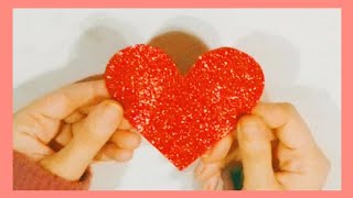 طريقة عمل قلب من ورق الفوم ❤️DIY Foam Heart  ✂️How to make easy glitter foam heart ❤️shorts