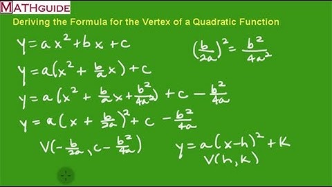 Deriving the Formula for the Vertex of a Quadratic Function