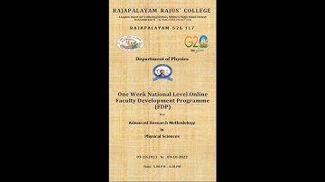 One Week National Level Online Faculty Development Programme (FDP) day 2