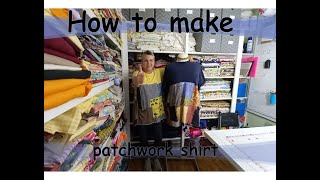 Upcycled clothing tutorial: How to make a patchwork shirt