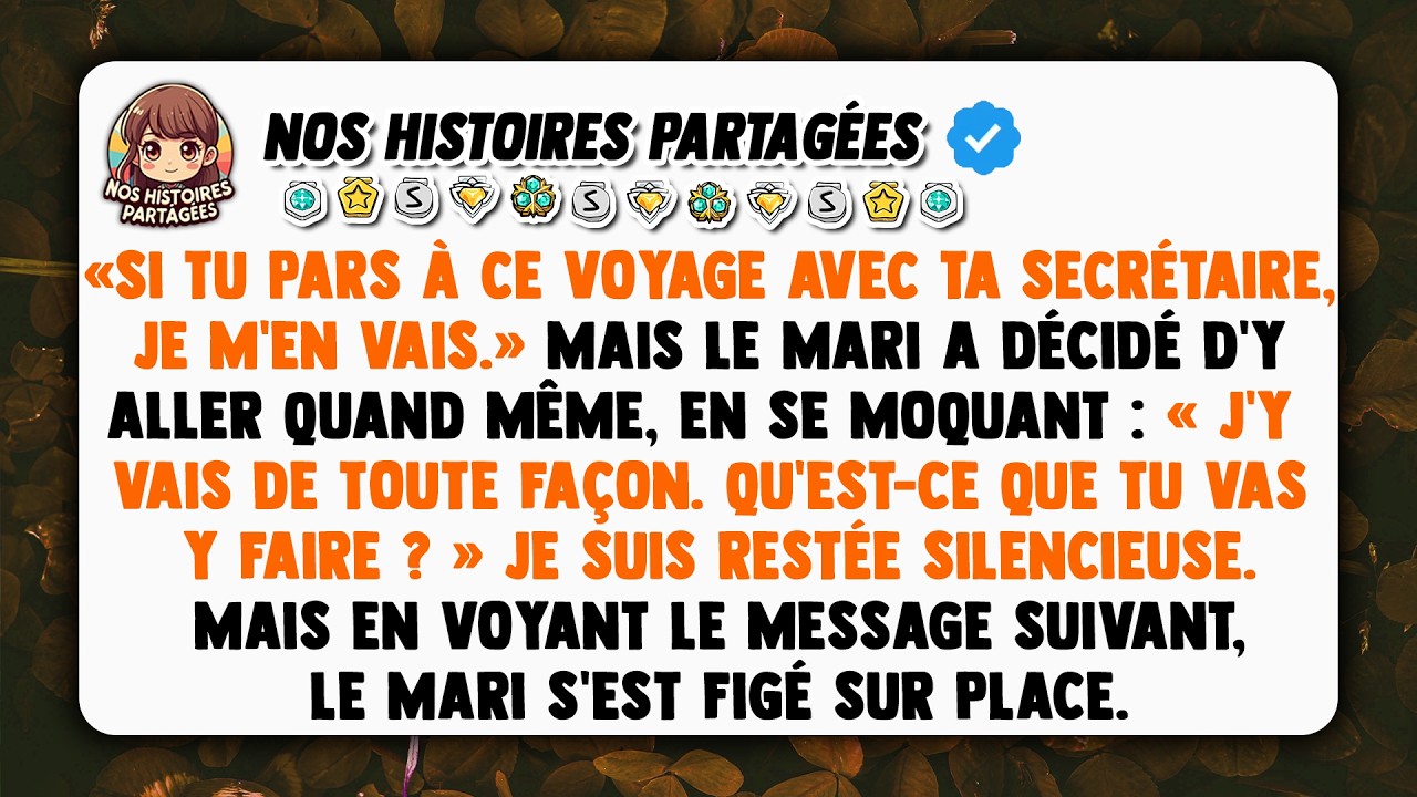 « Pendant qu'il sirotait du champagne à trente mille pieds d'altitude avec sa maîtresse, il m'a envoyé un message : "Si tu as le courage, viens à l'aéroport et arrête-moi." J'étais encore en train...