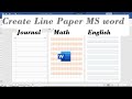 how to make lined paper in word docs