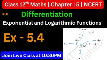 📚 Class 12 Maths Chapter 5 Ex 5.4 intro | Differentiation of Exponential & Logarithmic Functions