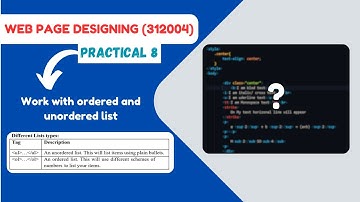 WPD  Practical 8 & 9 Web Page Designing 312004 with Exercise K Scheme MSBTE