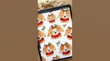 Easy watercolor dog tutorial for procreate on iPad #procreate #digitalwatercolor #drawingtutorial