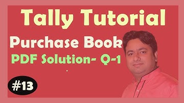 TALLY PDF Solution - Purchase Book Q-1 in TALLY ERP9 | Learn ERP9 Advance With GST