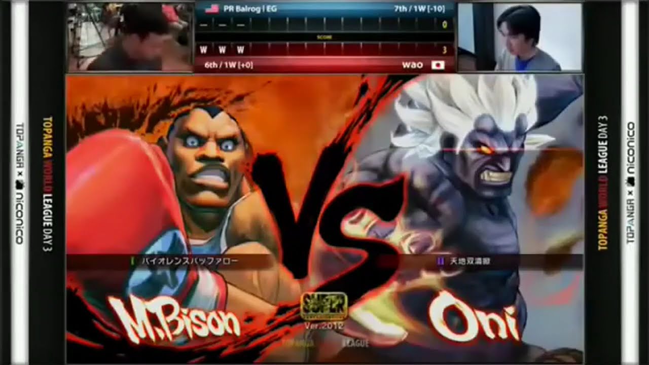 PR Balrog (M.Bison) vs Wao (Oni) - SSF4 AE2012