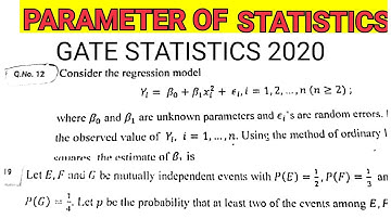 question number 12,19 #GATE2020 (#STATISTICS) solution series