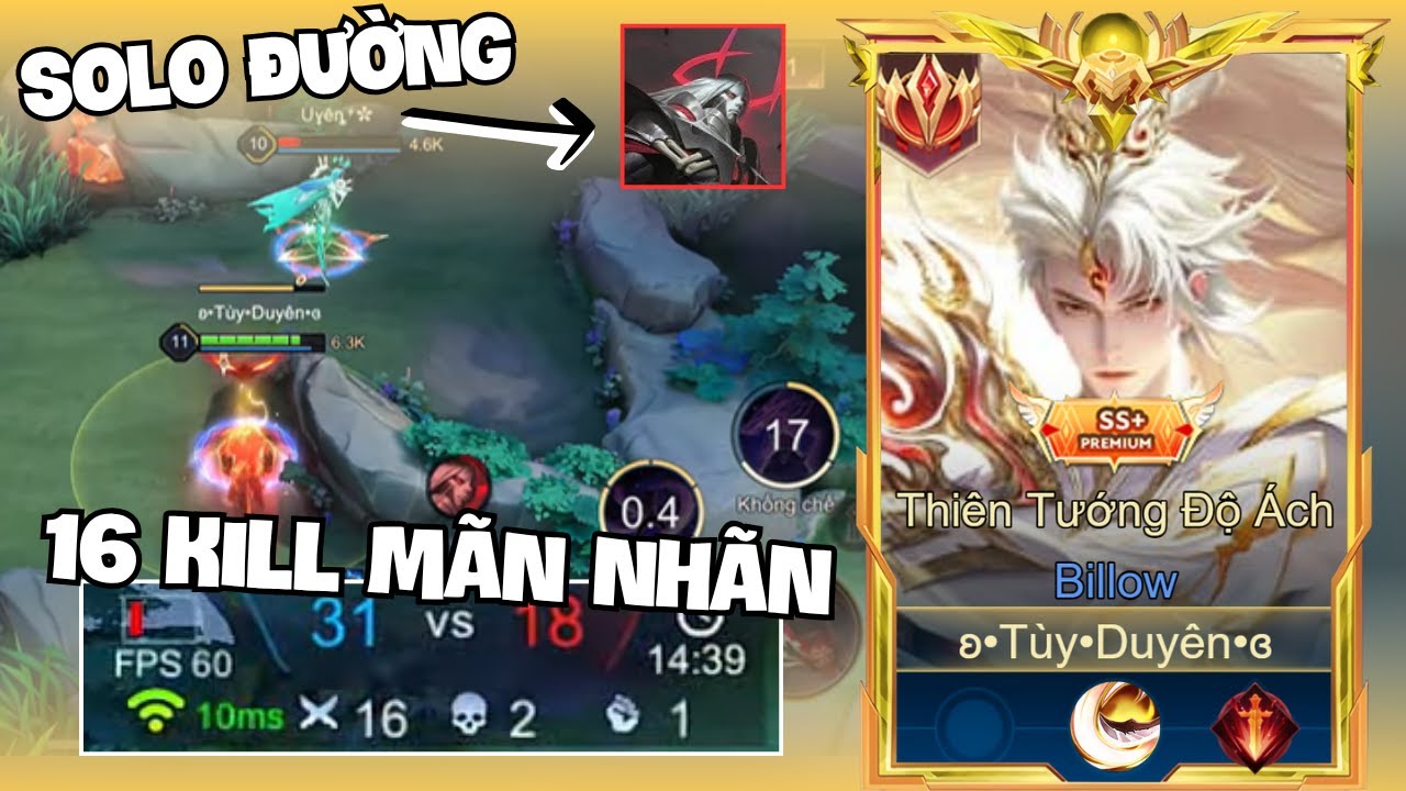 Billow Đi Top Vs Volkath Càn Quét Team Bạn 16 Kill Mãn Nhãn - Liên Quân