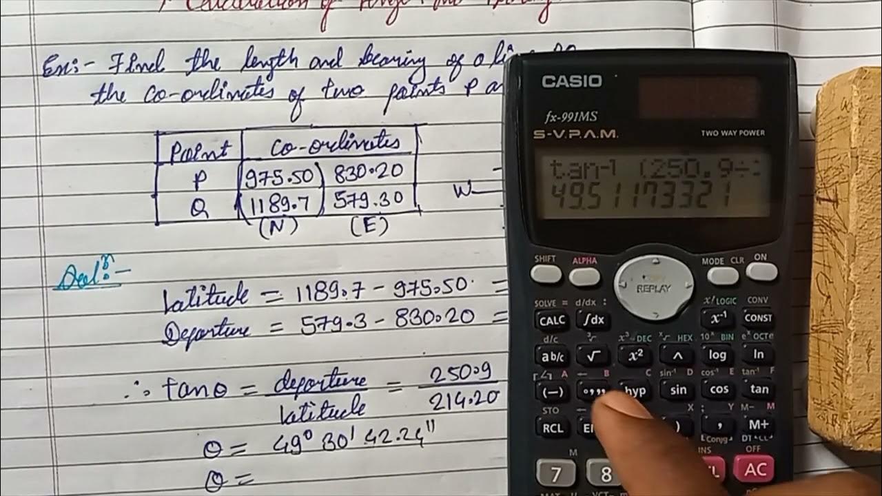 How to calculate length and Bearing for theodolite Surveying YouTube