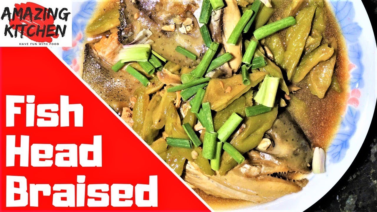 Braised Salmon FISH HEAD with Bitter Gourd Grandma Traditional Recipe