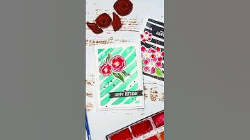 Easy Greeting Card with Watercolors and Flower Stamps from rubberdance.com #cardmaking